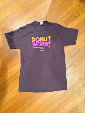 Kerusso Donut Worry Graphic T-Shirt Brown Size M